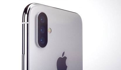 Este sería el posible aspecto de un iPhone X con triple cámara