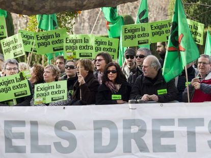 Protesta de funcionaris catalans, en una imatge d'arxiu.