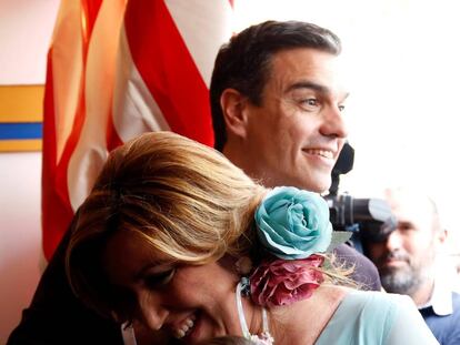 Pedro S&aacute;nchez y Susana D&iacute;az, durante la &uacute;ltima Feria de Abril.