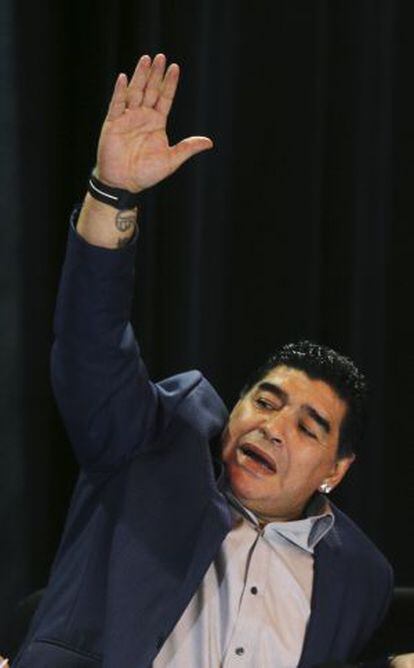 Diego Maradona en São Paulo, Brasil.