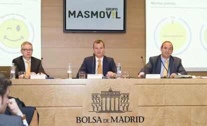 Presentación de las cuentas de MásMóvil en la Bolsa de Madrid.