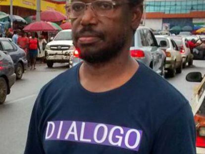 Celestino Nvo­-Okenve, en el mercado de Malabo, en otoño de 2014.