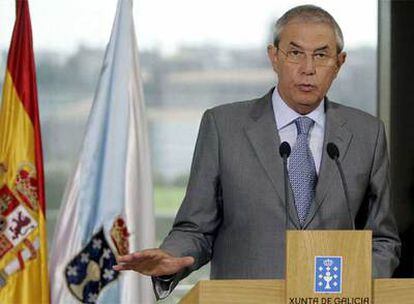 Touriño, durante la rueda de prensa tras el Consejo de la Xunta