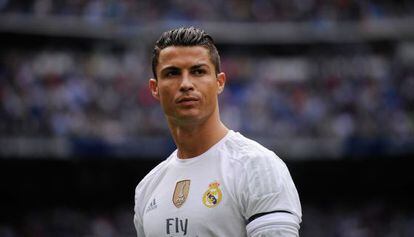 Cristiano Ronaldo durante un partido del Real Madrid.