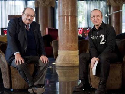 Umberto Eco en el programa &#039;P&aacute;gina 2&#039;, con &Oacute;scar L&oacute;pez.