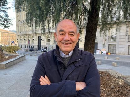 El abogado Raji Sourani, director del Centro Palestino para los Derechos Humanos, en Madrid, en marzo de 2023