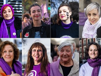 De izquierda a derecha empezando por la fila de arriba: Ana María Plaza, Sara Quintero, Icíar Carreira, Núria González, Adelaida Aranda, Anna Virginia García, Paquita Oliveres y Catalina Braña.