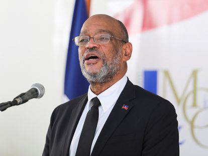 El primer ministro de Haití, Ariel Henry, durante la inauguración del Ministerio de Cultura y Comunicación en Puerto Príncipe, el pasado 26 de noviembre.
