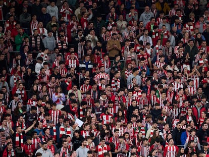 La grada de San Mamés durante el Athletic-Osasuna de esta temporada.