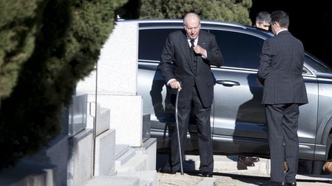 La familia Real al completo acompañan a los hijos de Doña Pilar en el último adiós la Infanta, los restos mortales de la Duquesa de Badajoz han sido enterrados en el cementerio de San Isidro (Madrid) 10-01-2020. Jose Velasco / Europa Press