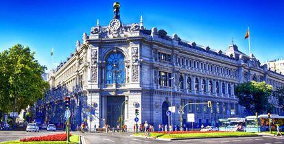 Fachada del Banco del Banco de España en Madrid.