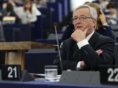El presidente designado de la Comisi&oacute;n Europea, el conservador luxemburgu&eacute;s Jean-Claude Juncker, durante el debate de su elecci&oacute;n. 
