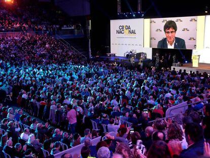 Un momento del acto de La Crida, este sábado, en Manresa.