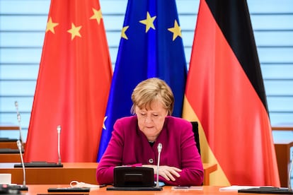 Angela Merkel, letzten Mittwoch in Berlin.