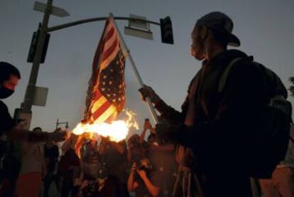Disturbios en Los Ángeles durante las protestas recientes por el homicidio de George Floyd.