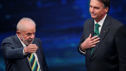 Presidential candidates Lula da Silva and Jair Bolsonaro.