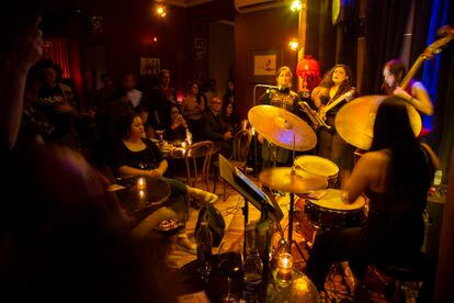 El cuarteto de jazz R.A.M.I., durante un concierto en el bar Casa Franca Club Jazz.