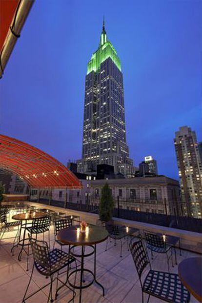 Terraza panorámica del hotel Metro, en Nueva York.