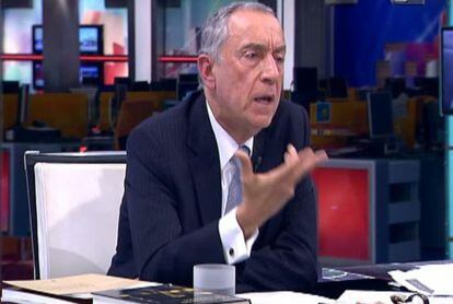 Rebelo de Sousa durante una intervención en la televisión portuguesa