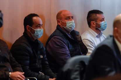 El banquillo de los acusados este martes durante la vista oral del juicio en la Audiencia Provincial de Oviedo.