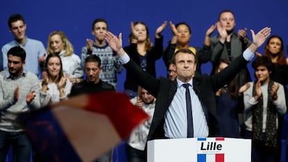 Mítin de Emmanuel Macron en Lille, el 14 de enero pasado.