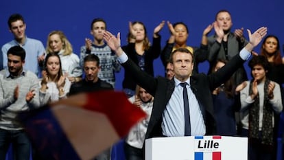 M&iacute;tin de Emmanuel Macron en Lille, el 14 de enero pasado.