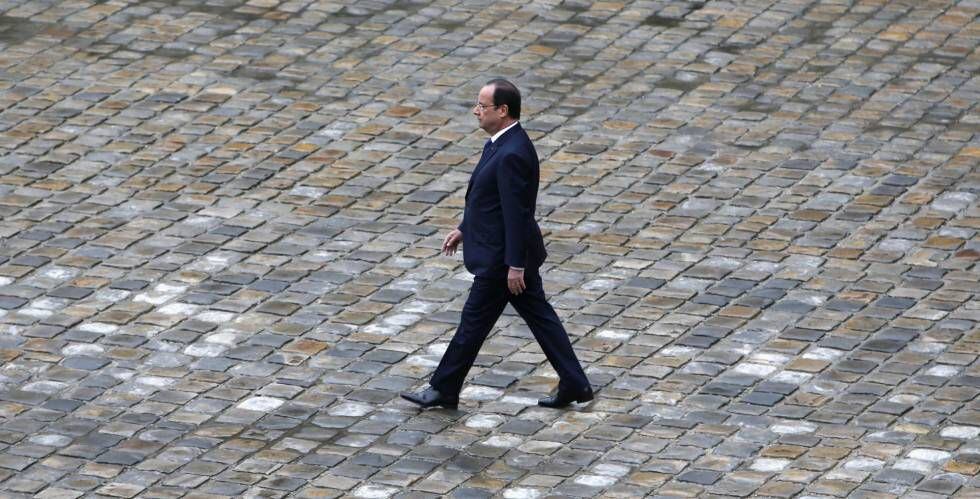 François Hollande en el palacio de los Inválidos (París), en mayo de 2014.