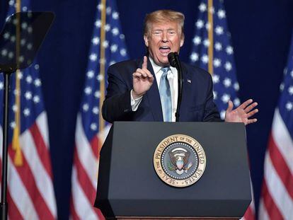 Trump, en una conferencia en Miami.