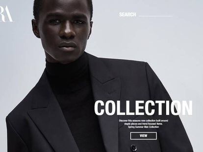 Imagen de la web global de Zara.