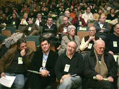 En primera fila, de izquierda a derecha, Joan Ridao, Albert Benach, Joan Puigcercós, Josep Lluís Carod y Jordi Carbonell.