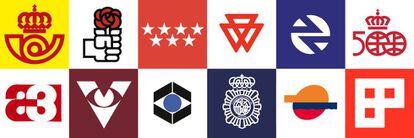 Logotipos creados por el diseñador gráfico José María Cruz Novillo en las últimas décadas.