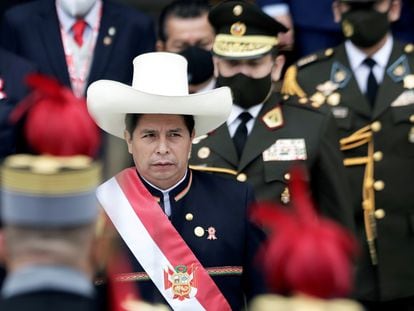 El presidente de Perú, Pedro Castillo, el Lima el pasado 28 de julio.