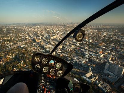 La ciudad de Los Ángeles, vista desde un helicóptero.