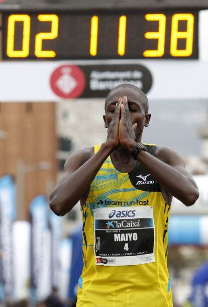 El keniano Linus Maiyo ha sido tercero en la 35&ordf; edici&oacute;n del marat&oacute;n de Barcelona, con un un registro de 2h.11:34. 