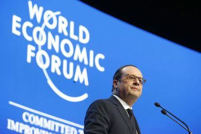 François Hollande, el pasado viernes en Davos.