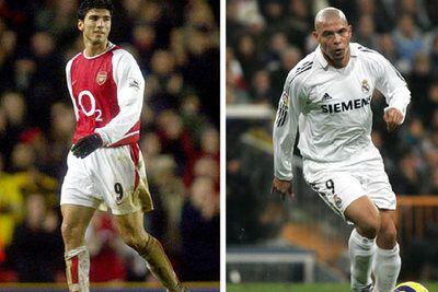Reyes, a la izquierda con el Arsenal, y Ronaldo.