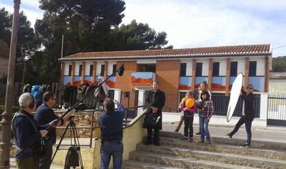 Rodaje de la película 'En la mítica terra dels prodigis'.