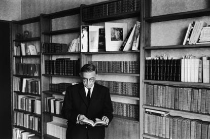 El escritor y filósofo Jean-Paul Sartre, en 1966.