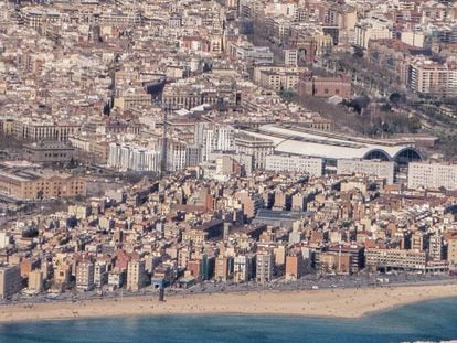 Vista a&eacute;rea de la Barceloneta.