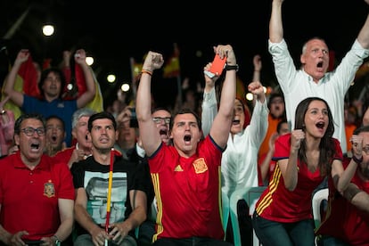 Albert Rivera durante el partido de la selección en Barcelona.