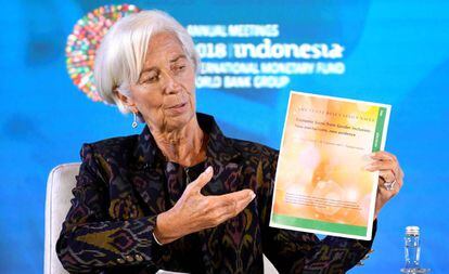 Christine Lagarde, en la reciente reunión del FMI en Bali.