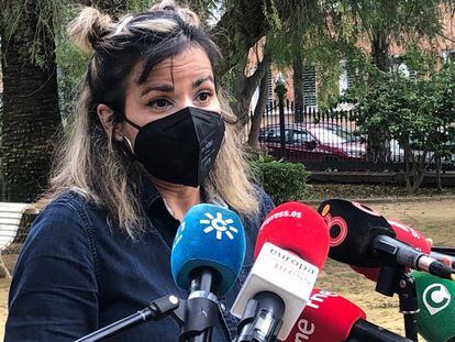 La excoordinadora de Podemos en Andalucía, Teresa Rodríguez, durante una comparecencia ante la prensa el pasado 1 de febrero.