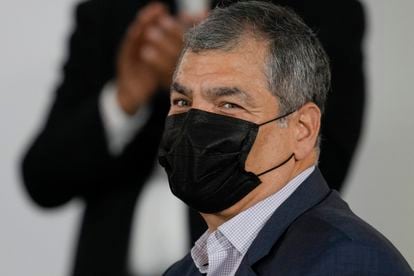 A file image in which Rafael Correa, former president, attends a book launch in Buenos Aires, Argentina, in November 2021.