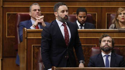 Los diputados de Vox en el Congreso, este martes.