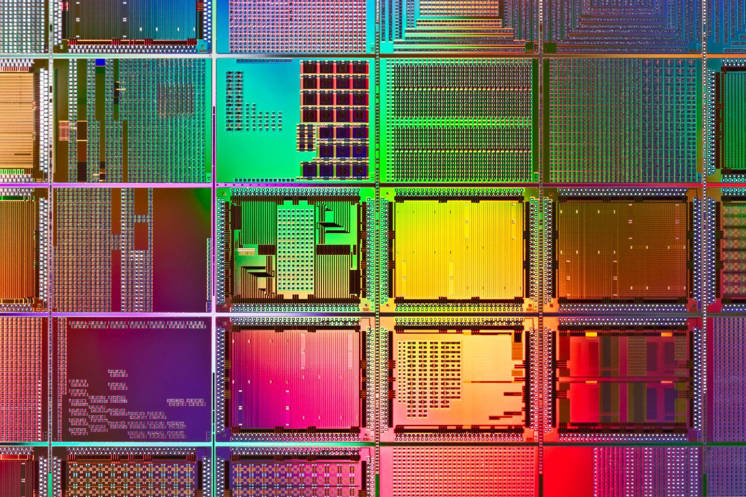 Plano microscópico de un microchip