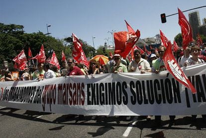 Manifestación de trabajadores de Marsans, el pasado mayo en Madrid.