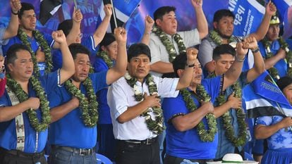 El expresidente boliviano Evo Morales, durante el congreso de su partido en Cochabamba, el martes.