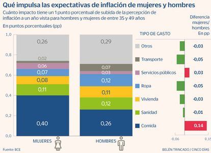 Las mujeres tienen mayores expectativas de subidas de la inflación que los  hombres | Economía nacional e internacional | Cinco Días