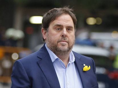 Oriol Junqueras a su llegada a la Audiencia Nacional el 6 de noviembre.