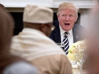 El presidente de EE UU, Donald Trump, durante la cena del Ramadán en la Casa Balnca.